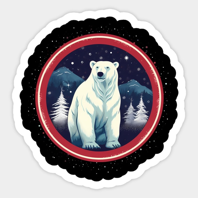 Polar Bear in Ornament, Love Bears Sticker by logiamerch